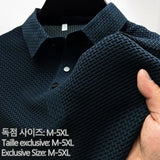 -VIP Link2 , Upto 5XL Summer New Men's Lop-up Hollow Short-sleeved Polo Shirt Ice Silk