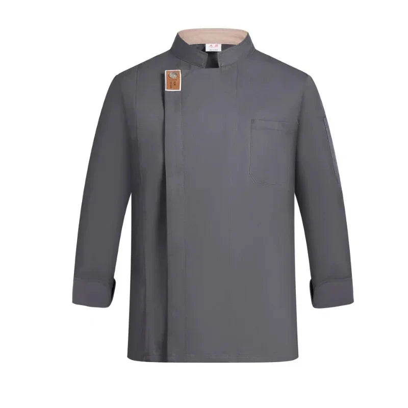 Newest Solid Mens Chef Jacket Short Long Sleeve Chef Coat Restaurant Bakery Catering Work Wear Coat Women Kitchen Cook Clothing