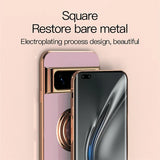 Luxury Plating Silicone Shockproof Phone Case For Google Pixel 8 8A 7 Pro 7A 6A Metal Ring Magnetic Holder Stand Soft Back Cover