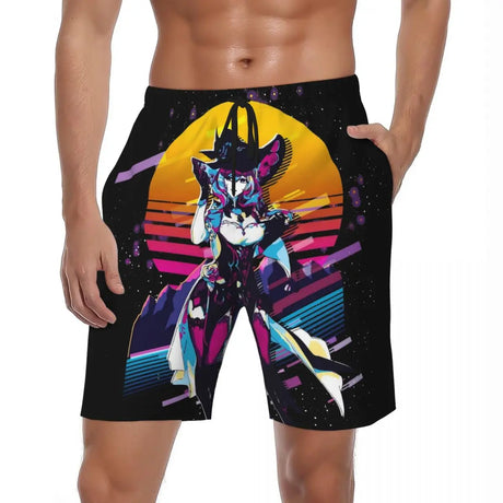 Genshin Impact Board Shorts Summer Anime Print Running Beach Short Pants Men Breathable Classic Custom Large Size Beach Trunks