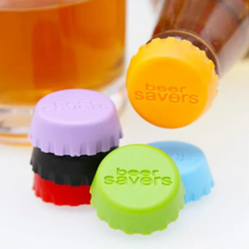 6pcs/12pcs Candy Colors Silicagel Beer Bottle Caps Bar  Home Brewing & Wine Making Barware Kitchen Dining Garden