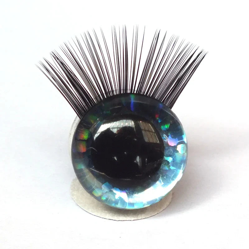 20pcs Toy Eyes Eyelash 12-35mm Doll Toy Safety Eye Crystal Eye DIY Plush DIY Doll Making Baby Eyelashes for Stereo Crystal Eyes