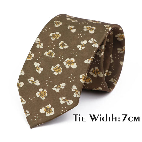 Vintage Floral Geometric Print Necktie Unique Style Mens Fashion 7cm/8cm Jacquard Tie Wedding Party Suit Cravat Skinny Gift