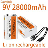 2023 9V 28000mAh Li-ion Rechargeable Battery Micro USB Batteries9 V Lithium for Multimeter Microphone Toy Remote Control KTV Use