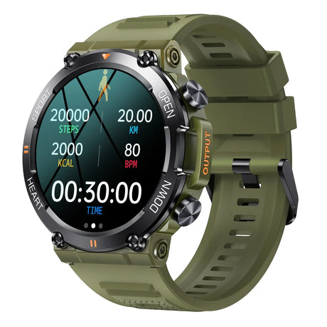 Military Men Smart Watch 400mAh BT HD Calling Music Fitness Tracker 100+ Dial Sport Waterproof Smartwatch for Android Phone 2024