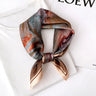 100% Natural Real Silk Scarf Women New Print Neck Hairband Square Shawl Neckerchief Female Hijab Poncho Bandana Headband 2023