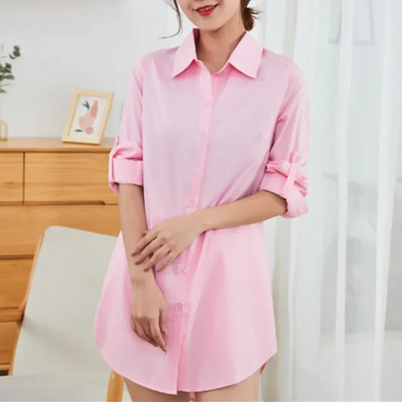 Oversize White Shirt Women Long Sleeve Shirts and Blouses Woman Pink Blouse Ladies Tops Long Shirt Woman Plus Size Women Clothes