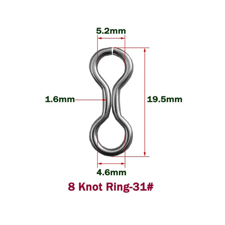 CF Lure Hard bait 30~46 Size DIY Stainless Steel 8 Knot Ring Customizable Jointed Ring Fishing