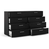 Tvilum 8 Drawer Double Dresser, 15.85" D x 55.12" W x 32.17" H, Black Matte