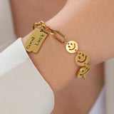 Stainless Steel Bracelets Fashion Trend Multilayer Chain Elephant Smiley Infinity Symbol Round Bracelet For Women Jewelry Gifts