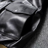 A2 Men's Bomber Jacket Tea Core Horse Leather Cropped Motorcycle Jacket Natural Leather Loose Coat Military Men's Leather Jacket