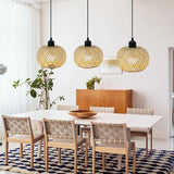 Bamboo Pendant Lamp Natural Rattan Chandeliers E27 Hand-knitting Café Restaurant Living Room Decor Hanging Lamp Indoor