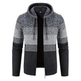 Autumn Winter Warm Cardigan Male Thick Knit Sweaters Fleece Coat Man Zip-Up Jacket Knitted Jumper Hooded Sweatshirt Men Clothing