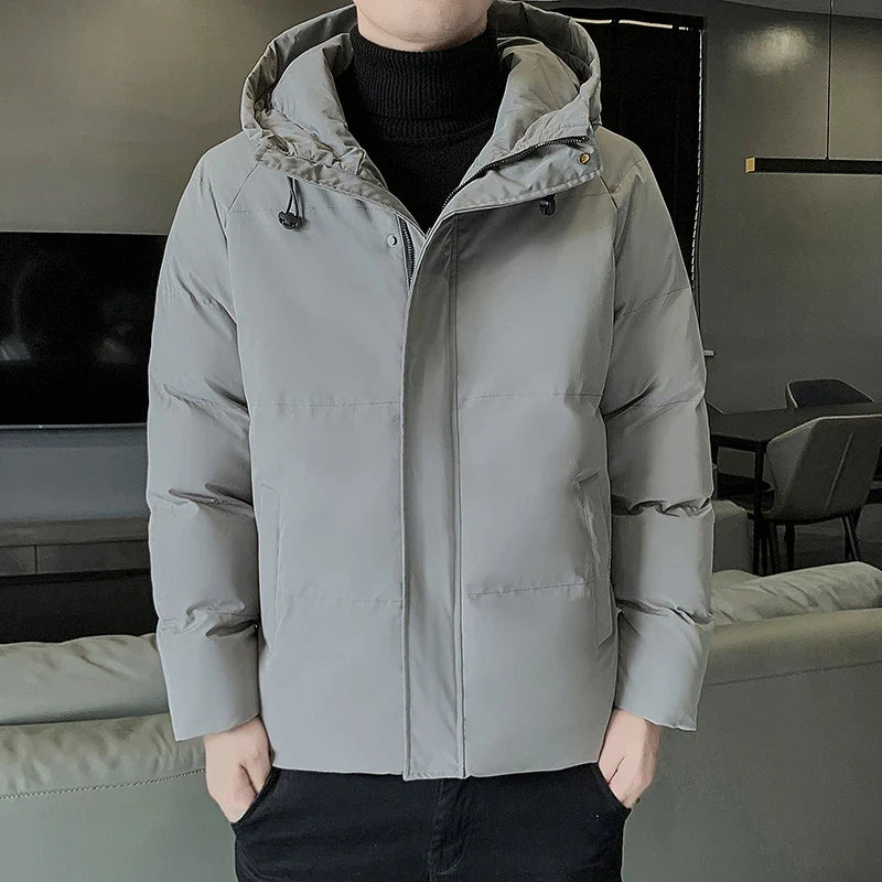 Fashion Brand Parkas Male Thick Winter Overcoat Men's Casual Jacket Hat Warm Long Windbreaker Classic Windproof Business Hombre