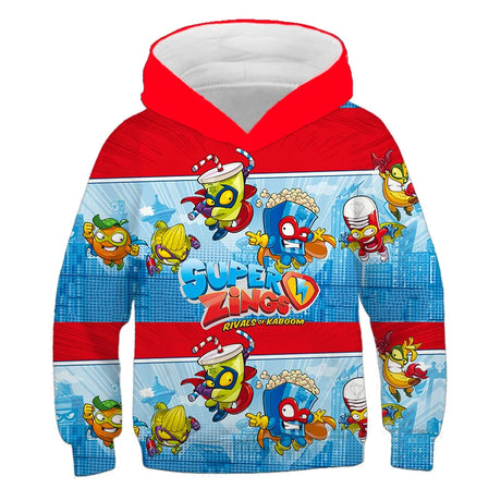 Kids Super Zings Hoodie Boys Girls Cartoon Kazoom Pullover Kids Superzings Hoodie Harajuku Streetwear Fall Winter