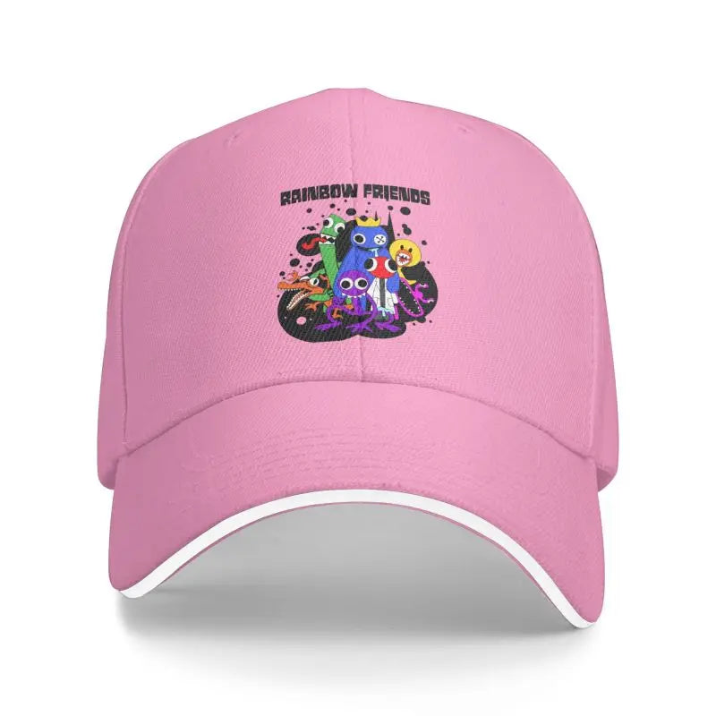 Custom Cute Rainbows Friend Play Gamer Baseball Cap for Men Women Breathable Dad Hat Streetwear