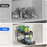 2 Tier Under Sink Organizer For Bathroom Kitchen Storage Sliding Drawer Pull Out Under Sink Cabinet Organizers Kitchen Organizer