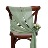 12 Pcs 17x275cm Green  Chiffon Chair Sashes  Wedding Chair Covers Ribbon Wedding Party Aisle Chair Decor