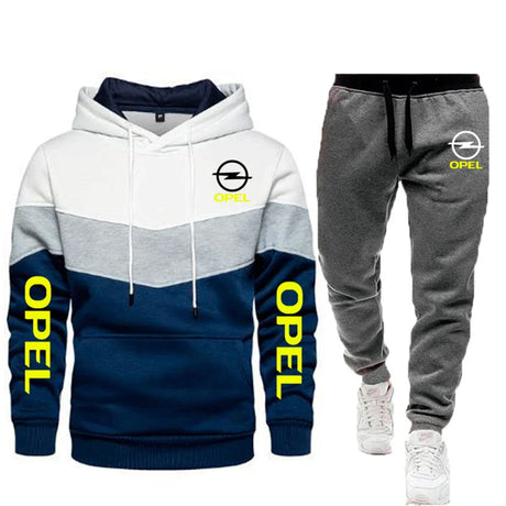 Men's Hoodie Pants Sports Suit OPEL Logo Print Casual Fleece High Quality Unisex Sportswear Jogging Suit Men's 2PCS Set