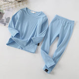 Spring Autumn Fall Winter Boys Girls Kids Cotton Clothes Set Rib Fabric Shirt + Pants Children Loungewear