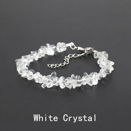 Natural Crystal Gemstone Irregular Energy Stone Bracelet Beads Chips Jewelry Amethys Aquamarine Rose Quartz Bracelets for Women