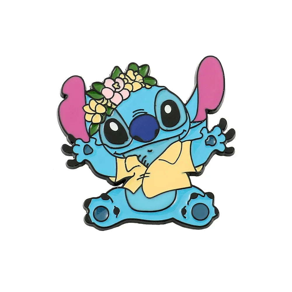 Stitch Lapel Pins for Backpack Accessories Cartoon Lilo & Stitch Enamel Brooch Jacket Badge for Kids Cute Jewelry Gifts