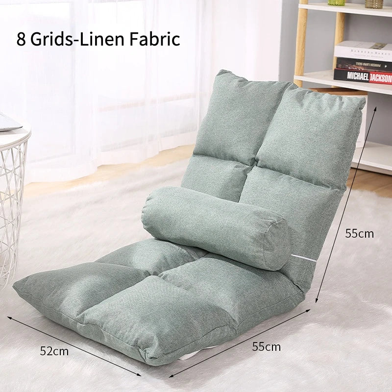 Portable Floor Chair Legless Tatami Chair with Back Support Home Bay Window Balcony Lazy Backrest Meditation Floor Seating Chair