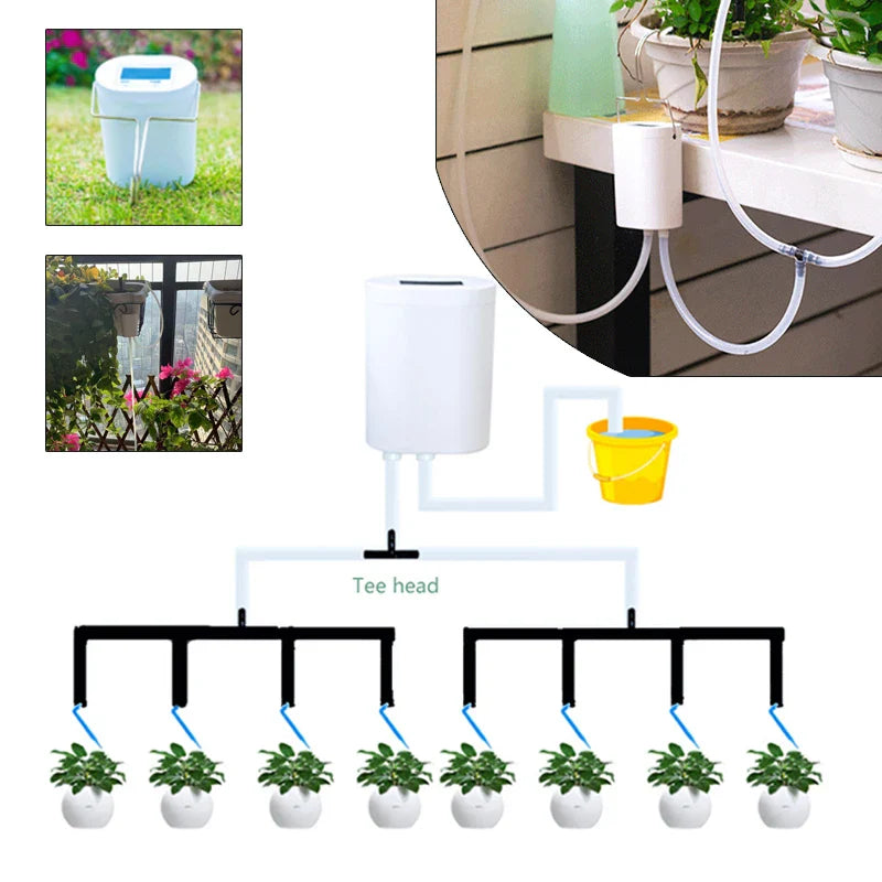 Automatic Garden Watering Equipment Plant Drip Irrigation Tool Water Pump Sprinkler Controller Solar Watering Timer System