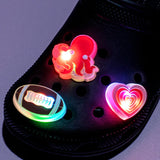 1pcs LED Shoe Charms Luminous Shoe Decorations Pins for Woman Men Unicorns Owl Glowing Sandal Accessories Kids Gift Clog Buckle