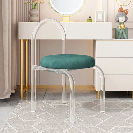 Crystal Makeup Chair Acrylic Furniture Casual Design Backrest Dining Chair Ins Living Room Single Sofa