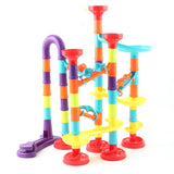 76/142pc Marble Run Race Track Building Blocks Kids 3D Maze Ball Roll Toy DIY Marble Run Race Coaster Set For Kid Christmas Gift