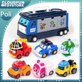 South Korea Poli Robocar Car Transform Vehicle Robot Action Figurine Cartoon Police Car Anime Figure Poli Amber Roy Kid Toy Gift