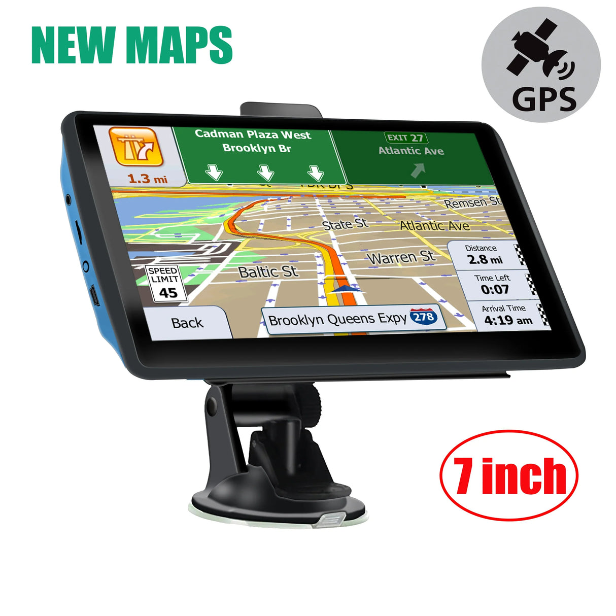 7 Inch GPS Navigation for Car Truck SAT NAV Accessories Tools  Navigator 2024 Free Update Europe North America Map 8GB FM Music