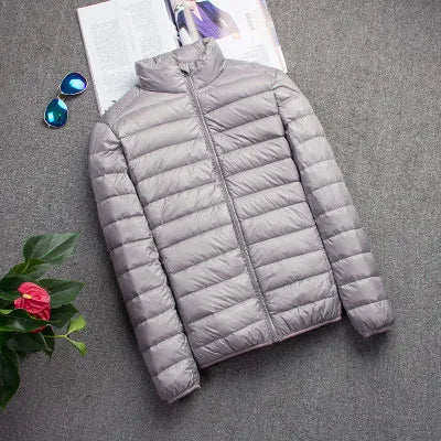 New Brand Autumn Winter Light Down Jacket Men's Fashion Hooded Short Ultra-thin Lightweight Youth Slim Coat Down Jackets