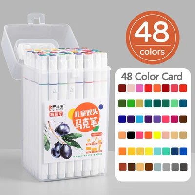 12-262PCS Colores Markers Pen Set Painting Brush Drawing Manga Highlighter School Art Supplies For Artist Korean Stationery