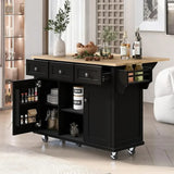 Internal Storage Cabinet Racks Trolley for Dining Room Kitchen Island With Drop-Leaf Countertop Auxiliary Cart With Wheels Home