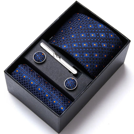 Brand Mix Colors Wholesale Silk Wedding Present Tie Pocket Squares Cufflink Set Necktie Box Floral Red Fit Group