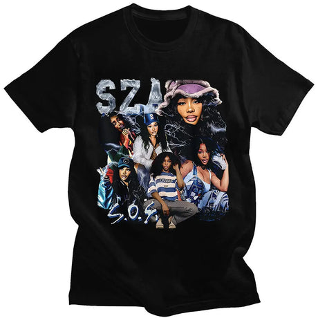 Rapper SZA CTRL X SOS Album Graphic Print T Shirt Vintage Punk Hip Hop Harajuku T Shirt Fashion Casual Plus Size T Shirt Women