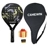 Camewin Padel Racket Tennis Carbon Fiber Soft EVA Face Tennis Paddle Racquet Racket with Padle Bag Cover With Free Gift New Hot