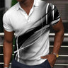 Fashion Men'S Polo Shirt Gradient Line Summer Short Sleeve TShirts Casual Daily Lapel Tops Tees Striped T Shirt For Man Clothing