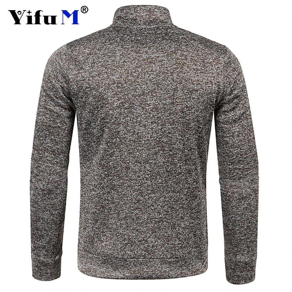 Custom Your Logo Men's Sweatshirts Half Zipper Pullover Male Long Sleeve Flleece Sweater Standcollar Snowflakes Hoodies Men New