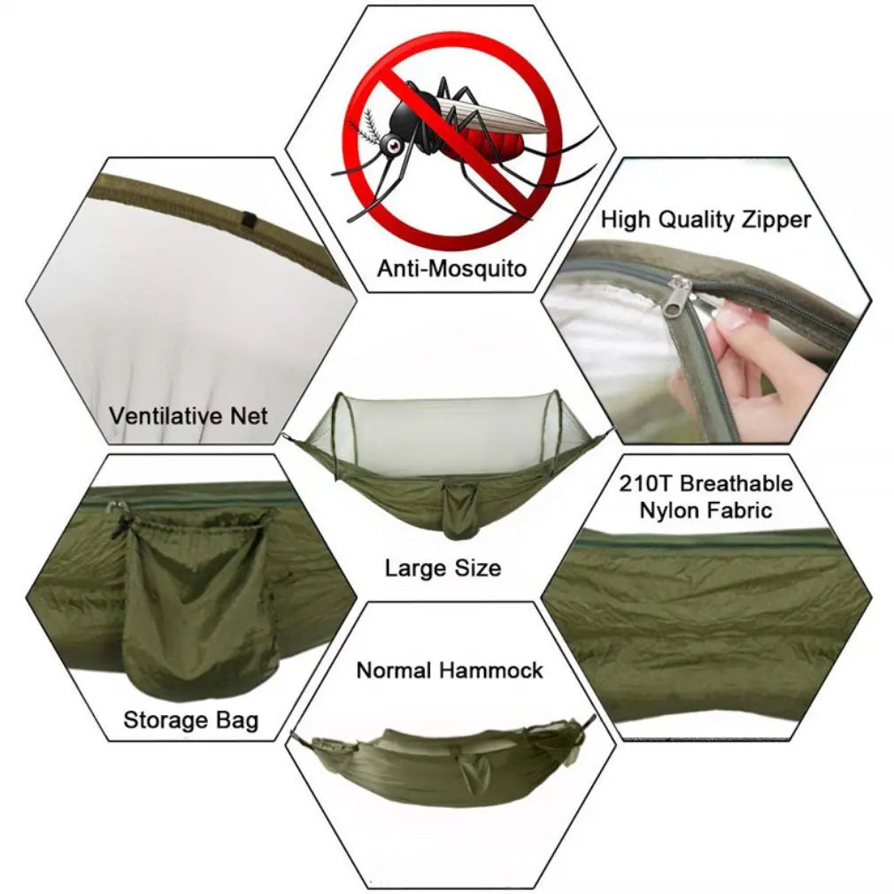 Automatic quick opening mosquito net hammock 250 * 120CM