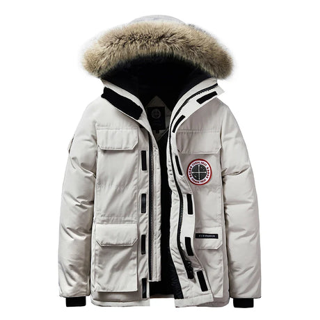Plus Size 8xl 7xl Winter Men Fur Hooded Parkas Casual Warm Thick Waterproof Jacket Coat Mens Cotton Multi-pocket Jackets Outwear