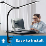 Double Head LED Desk Lamp Stepless Dimmable Computer Monitor Light 24W USB Table Lamps Reading Lights Eye Protection For Bedroom