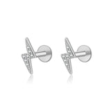 ANDYWEN 925 Sterling Silver 6mm 8mm Proud Queen Flash Baby Angel Piercing Screw Pendientes Stud Earring Women Clips