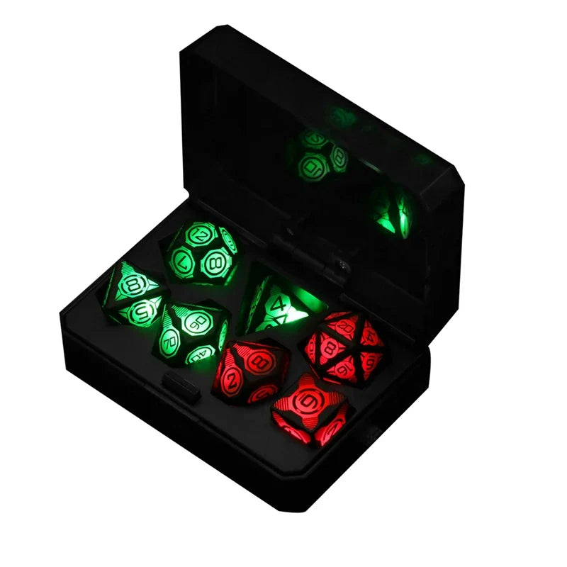 7Pcs Electronic Luminous LED Dice Set Multi Sided Dice Table Game Funny Dice Games Entertainment Toys Board Game Durable