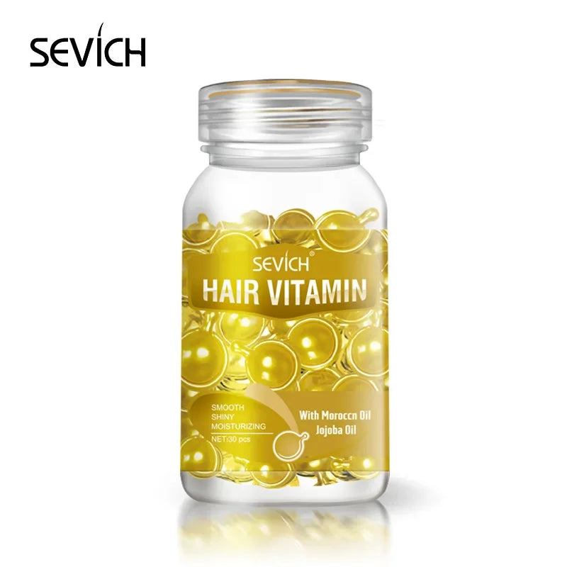 30pcs Women Hair Oil Capsule Smooth Silky Keratin Hair Care Repair Damaged Essence