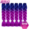 24inch Jumbo Braids Synthetic Hair For Box Braid Ombre Braiding Hair Extensions Three Tone Black Brown Blue Pink Mirra’s Mirror