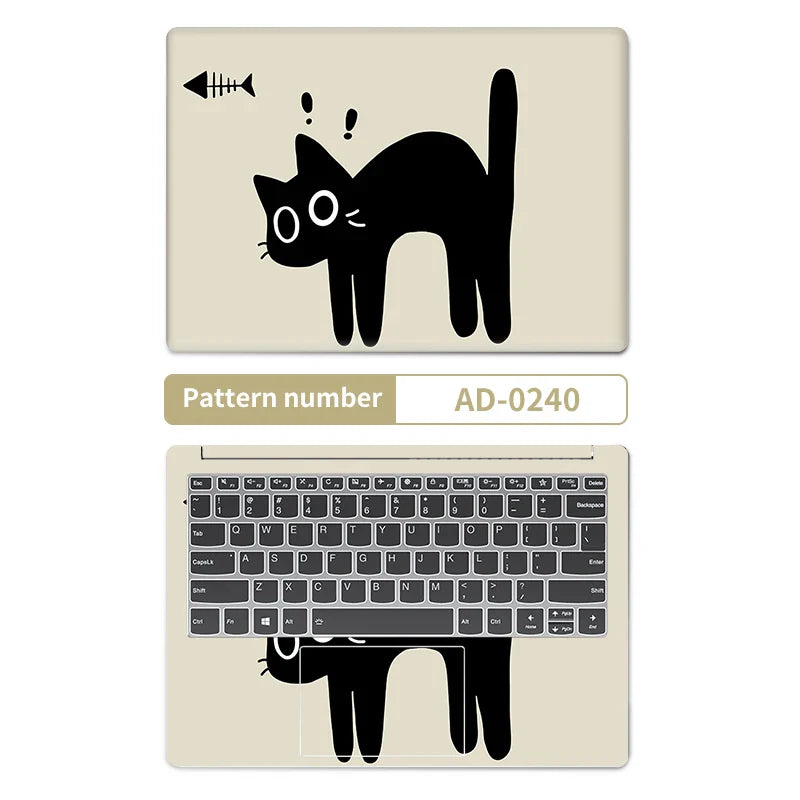 Laptop Skins Stickers Cat Cover Vinly Skin 13.3"15.6"17"Cartoon Decorate Decal for Macbook/Lenovo/HP/Asus/Dell/Acer Accessories