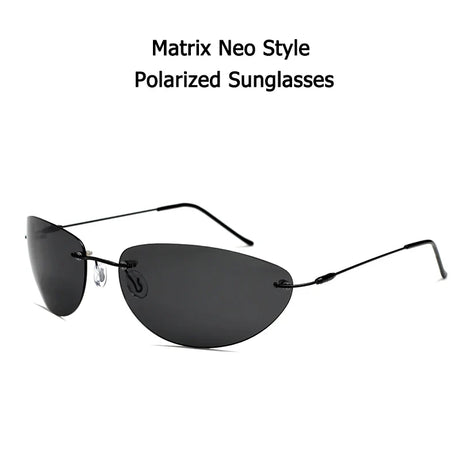 Fashion Cool The Matrix Neo Style Polarized Sunglasses Ultralight Rimless Men Driving Brand Design Sun Glasses Ocul vintage